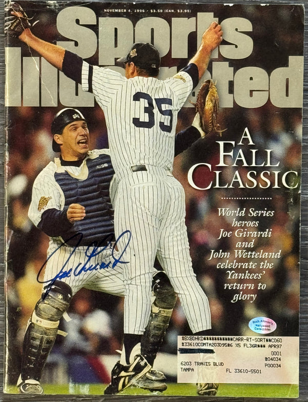 Joe Girardi Autographed Sports illustrated Program September 4 1996