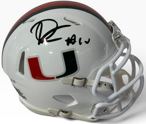 Darian Mensah autographed Hurricanes Speed Mini Helmet (JSA)