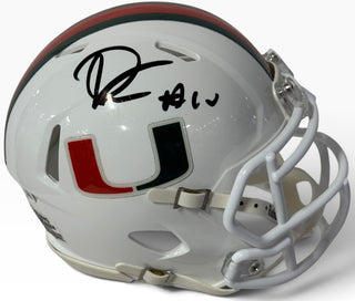 Darian Mensah autographed Hurricanes Speed Mini Helmet (JSA)