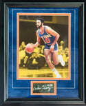 Walt Frazier Signed MSG 2x3 Court Piece Framed (Steiner)