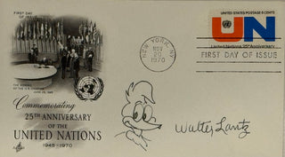 Walter Lantz signed First Day Cover "Woody Woodpecker" cartoonist autograph (JSA)