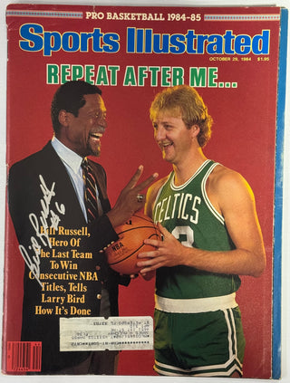 Bill Russell Autographed Sports Illustrated Magazine October 29 1984