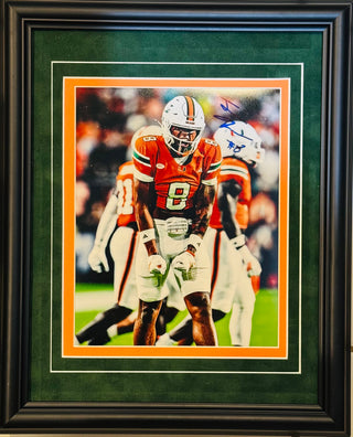 Jakobe Thomas Autographed Miami Hurricanes 8x10 Framed Photo