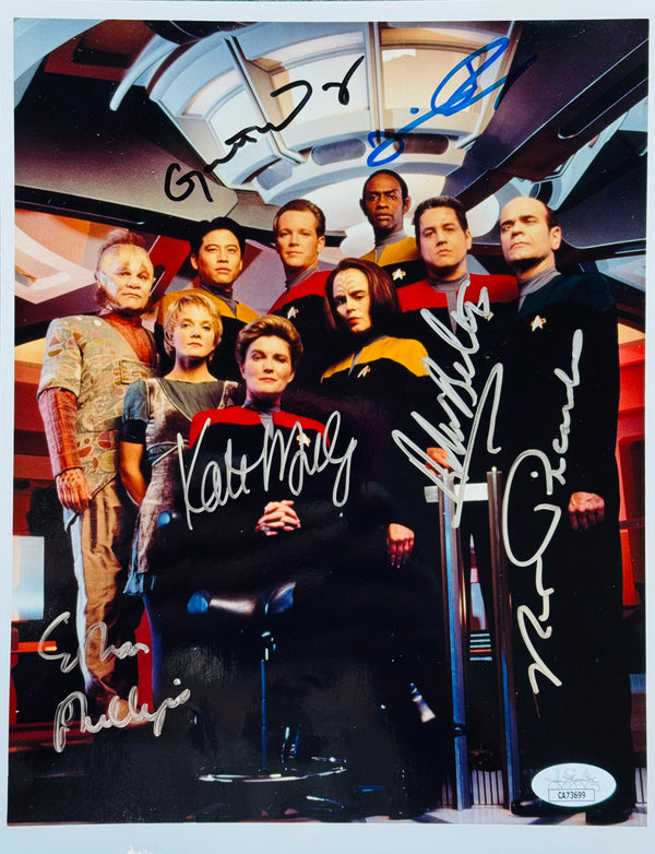 Robert Picardo & Others Signed 8x10 Star Trek Voyager Photo (JSA)