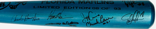 1993 Florida Marlins Inaugural Year Signed Bat LE 08/93