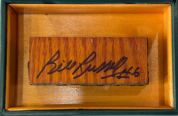 Bill Russell Autographed 4x2  Boston Garden Floor Piece