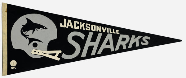 1974 Jacksonville Sharks WFL Large Pennant Banner