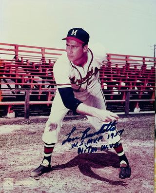 Lew Burdette Autographed Milwaukee Braves 8x10 Baseball Photo
