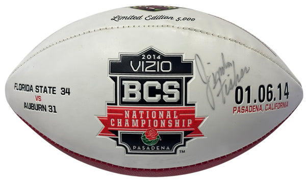 Jimbo Fisher Autographed Florida State National Championship Logo Football