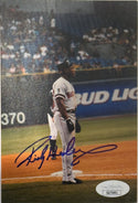 Rickey Henderson Autographed 4x6 Baseball Photo (JSA)