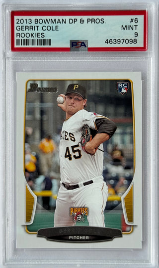 Gerrit Cole 2013 Bowman DP & PROS Rookies PSA Mint 9