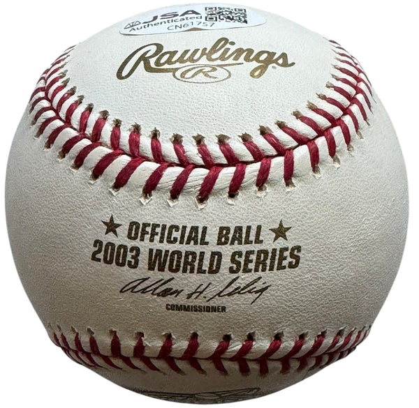 Mike Mussina Autographed 2003 World Series Baseball (JSA)