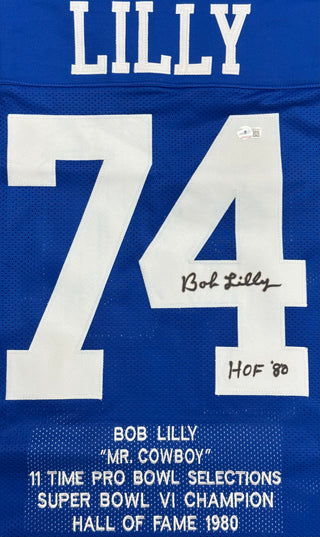 Bob Lilly Autographed Dallas Cowboys Custom Jersey (Beckett)