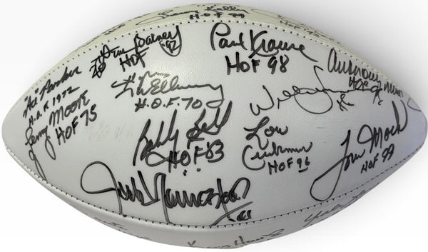 Pro Football Hall Of Fame Signed Wilson Football Classic Enshrinee Golf VIII