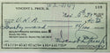 Vincent Price American Actor Signed Personal Check November 1973