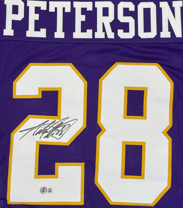 Adrian Peterson Autographed Custom Vikings Jersey (Beckett Witness)