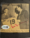Hank Greenberg & Bob Feller Autographed Newpaper Clipping (JSA)