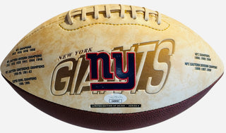 Michael Strahan Autographed New York Giants Logo Football (JSA)