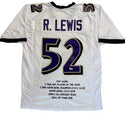 Ray Lewis Autographed Baltimore Ravens Custom Stat Jersey (Beckett)