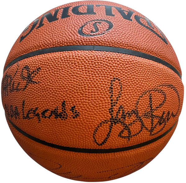 Magic Michael & Larry Signed Spalding Official Leather Game Basketball (PSA & UDA)