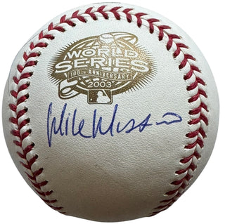 Mike Mussina Autographed 2003 World Series Baseball (JSA)