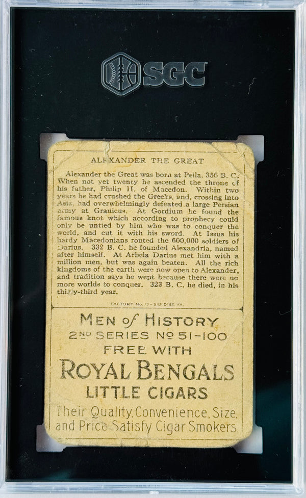1911 Royal Bengals T68 Alexander The Great Men Of History SGC Authentic
