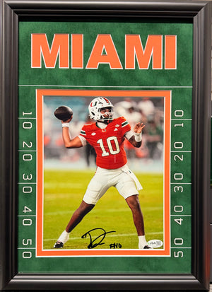 Darian Mensah Autographed Miami Hurricanes 8x10 Framed Photo (JSA)