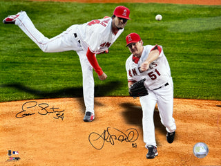 Ervin Santana & Joe Sanders Autographed 8x10 Baseball Photo