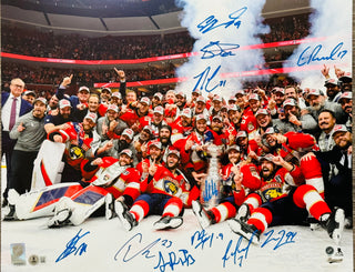 Florida Panthers Multi Signed 2024 Stanley Cup Champions 16x20 Photo (Beckett Witness)