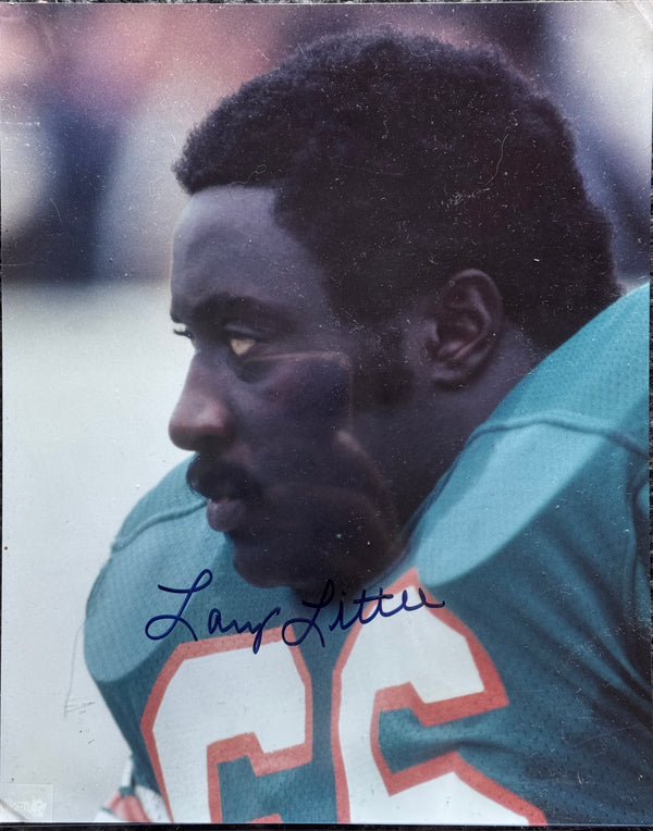 Larry Little Autographed Dolphins 8x10 Football Photo