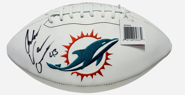 Andrew Van Ginkel Autographed Dolphins White Panel Football (Beckett)