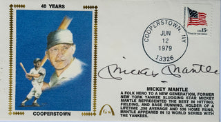 Mickey Mantle Autographed First Day Cover Jun 12 1979 "Cooperstown" (JSA)