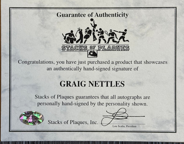 Craig Nettles Autographed Yankees 11x14 Photo (Stacks Of Plaques)