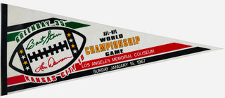 AFL- NFL World Championship Game Large Vintage Pennant Banner Packers vs Chiefs