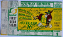 Reggie Jackson Catfish Hunter Signed 1973 World Series Ticket Stub Game #1  10/13/1973