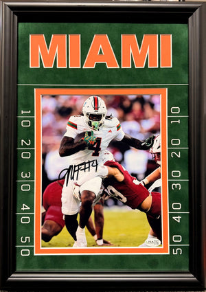 Mark Fletcher Jr Autographed Miami Hurricanes 8x10 Framed Photo (JSA)