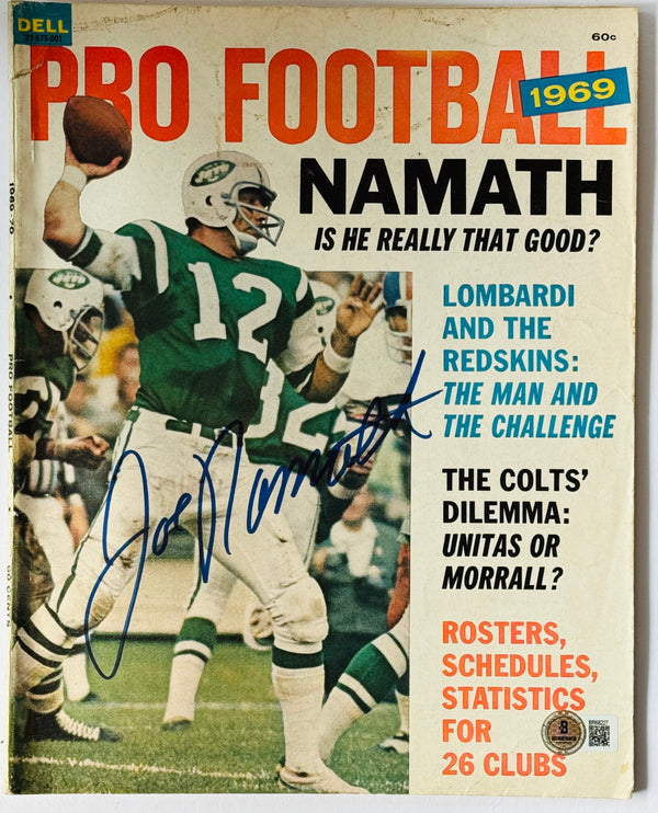 Joe Namath Autographed Pro Football Magazine 1969-70 (Beckett)