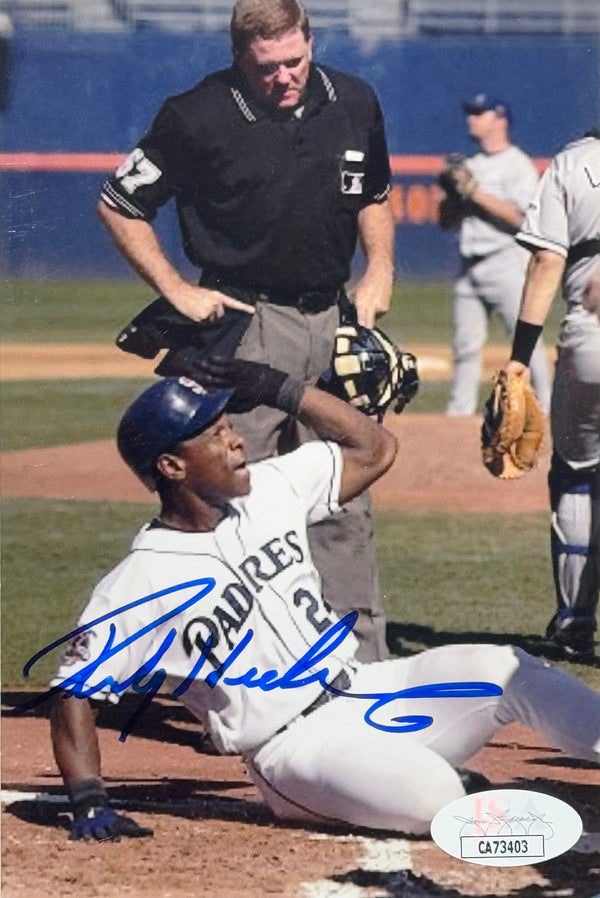 Rickey Henderson Autographed 4x6 Baseball Photo (JSA)