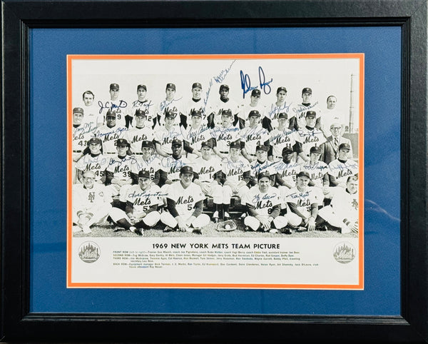 1969 New York Mets Autographed Framed Team Photo