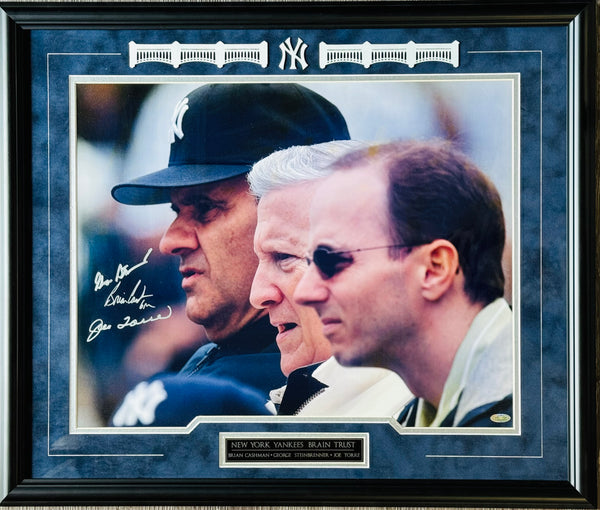 Joe Torre George Steinbrenner & Brian Cashman Signed 16X20 Framed Photo (Steiner)