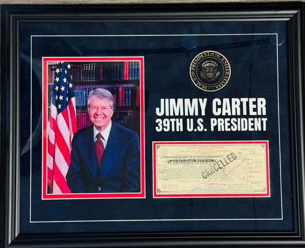 Jimmy Carter 39th President of the United States Signed Plains Warehouse Check