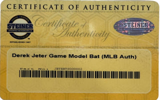 Derek Jeter Autographed Louisville Slugger P72 Black Bat (Steiner)