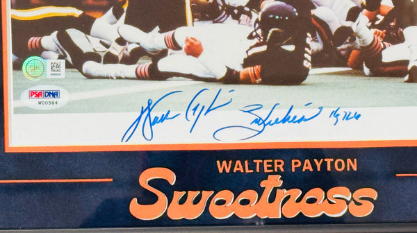 Walter Payton Autographed 8x10 Framed Football Photo (PSA)