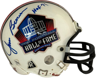 Jim Brown Otto Graham Autographed Hall of Fame Mini Helmet (JSA)