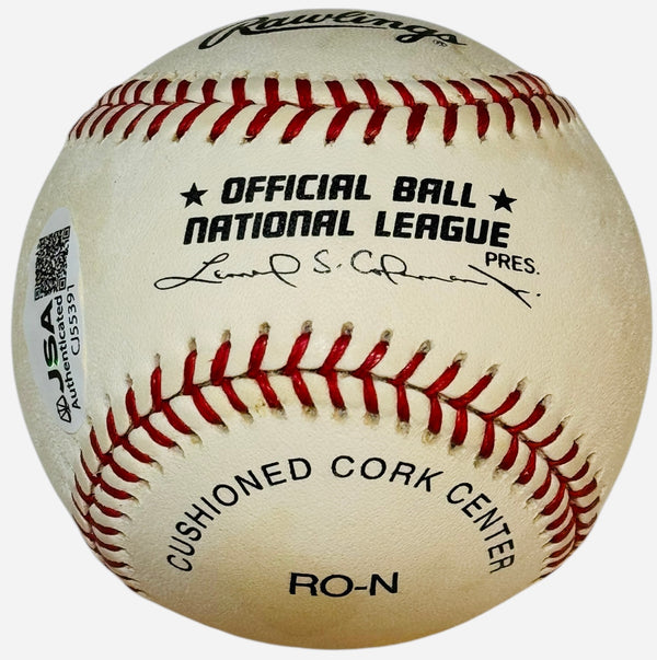 Lou Brock Autographed Official National League Baseball (JSA)