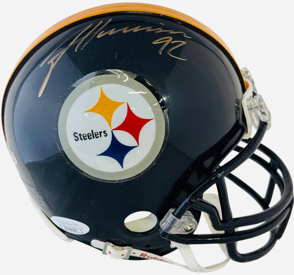 James Harrison Autographed Mini Helmet Steelers Helmet (JSA)