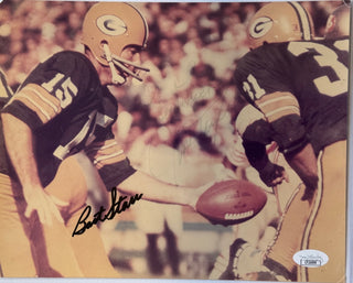 Bart Starr Jim Taylor Autographed Packers 8x10 Football Photo (JSA)