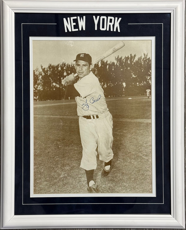 Yogi Berra Autographed 11x14 Framed Baseball Photo (JSA)