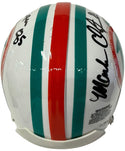 Mark Clayton & Mark Duper Autographed Dolphin Mini Helmet (JSA)