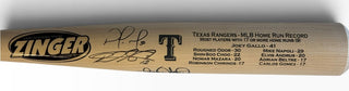 Elvis Andrus Rougned Odor Nomar Mazara Signed Zinger Bat (JSA)